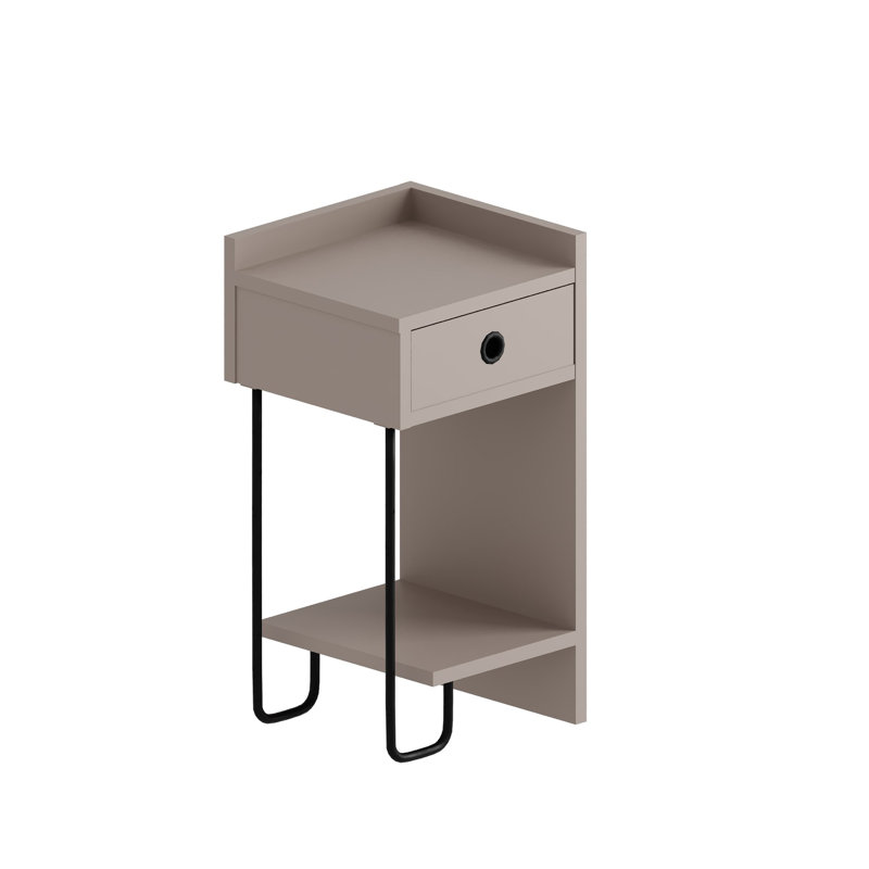 Aften 1 - Drawer Nightstand, Light Mocha, Left