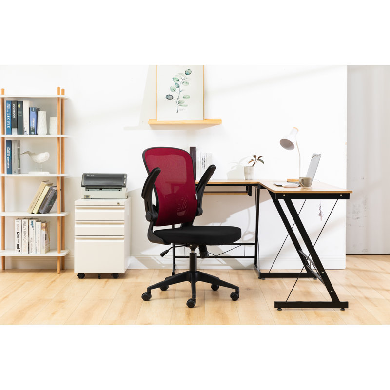 Chalfield Mid-Back Mesh Office Chair with Adjustable Height, Tilt, Swivel & Armrests – Ergonomic Computer Task Chair, Red