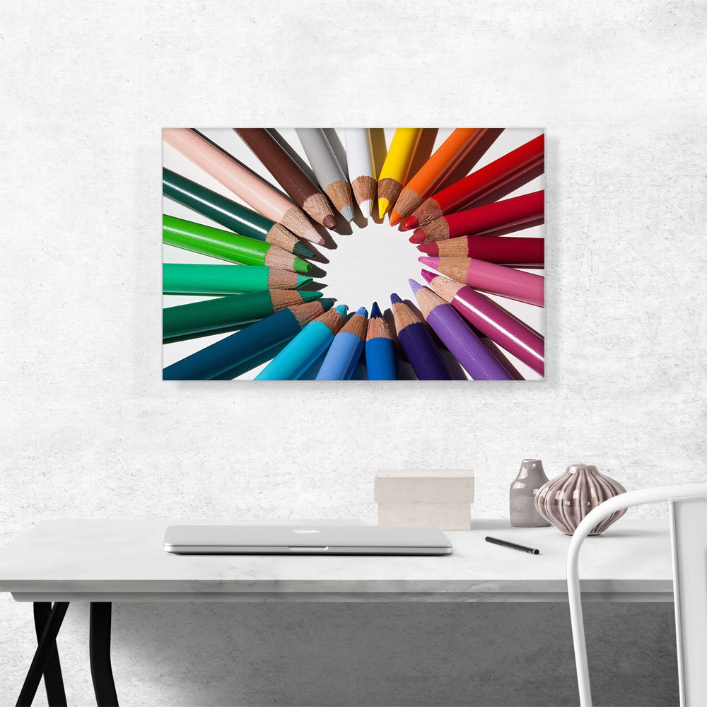 " Circle Color Pencils Home Decor " ARTCANVAS 