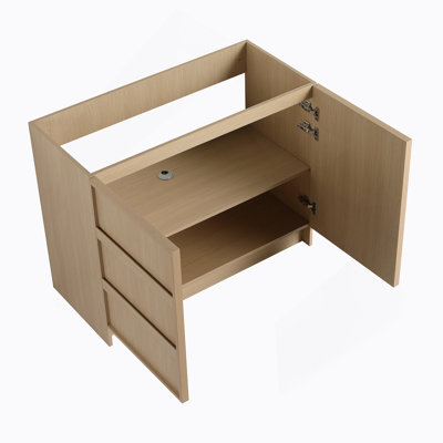 Freestanding Bathroom Cabinet With Soft-Close Cabinet Doors
