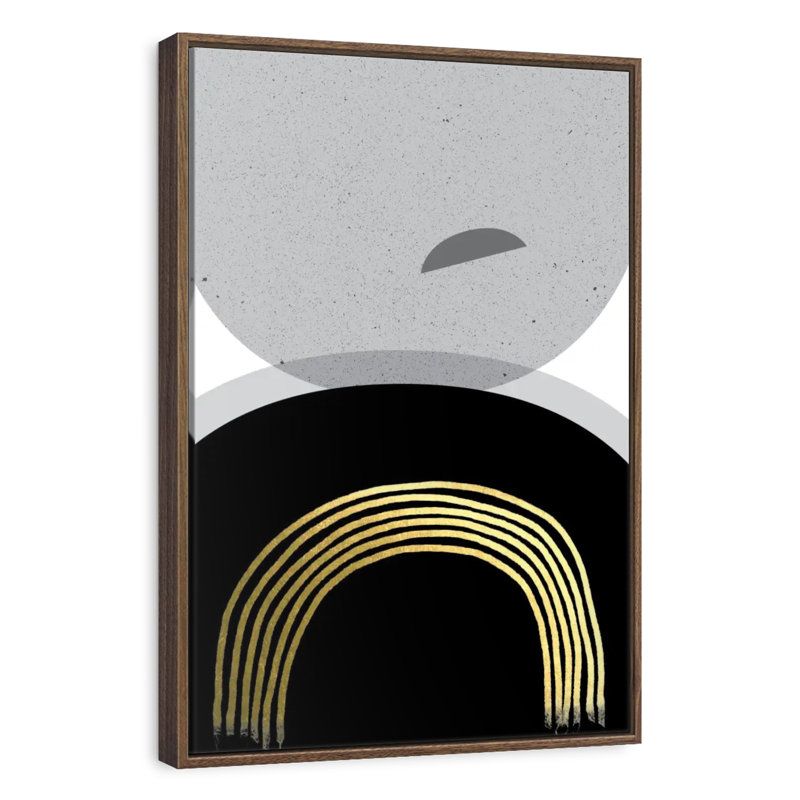Black Gold Minimalist II, Floating Frame Walnut, 21" x 31"