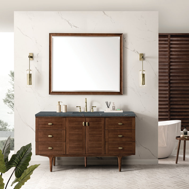 Amberly 60" Single Bathroom Vanity Set, Parisien Bleu, 8" Widespread