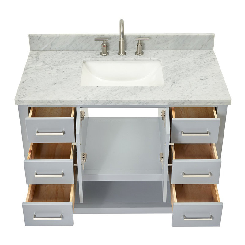 Magnolia Bath Vanity Rectangular Basin S043SCWRV, Gray, Rectangular