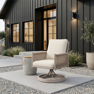 Chaise de salle à manger pivotante Rivan beige