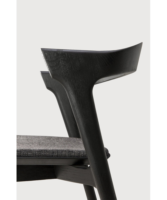 Bok Upholstered Dining Chair, Gray Polyester Blend/Acrylic, Black