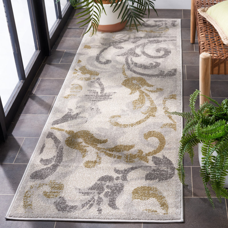 Tapis ivoire / gris clair Ammundsen, Tapis de couloir 2 pi 3 po x 7 pi