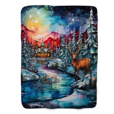 Inked Winter Landscape - 1 pièce Sherpa Premium
