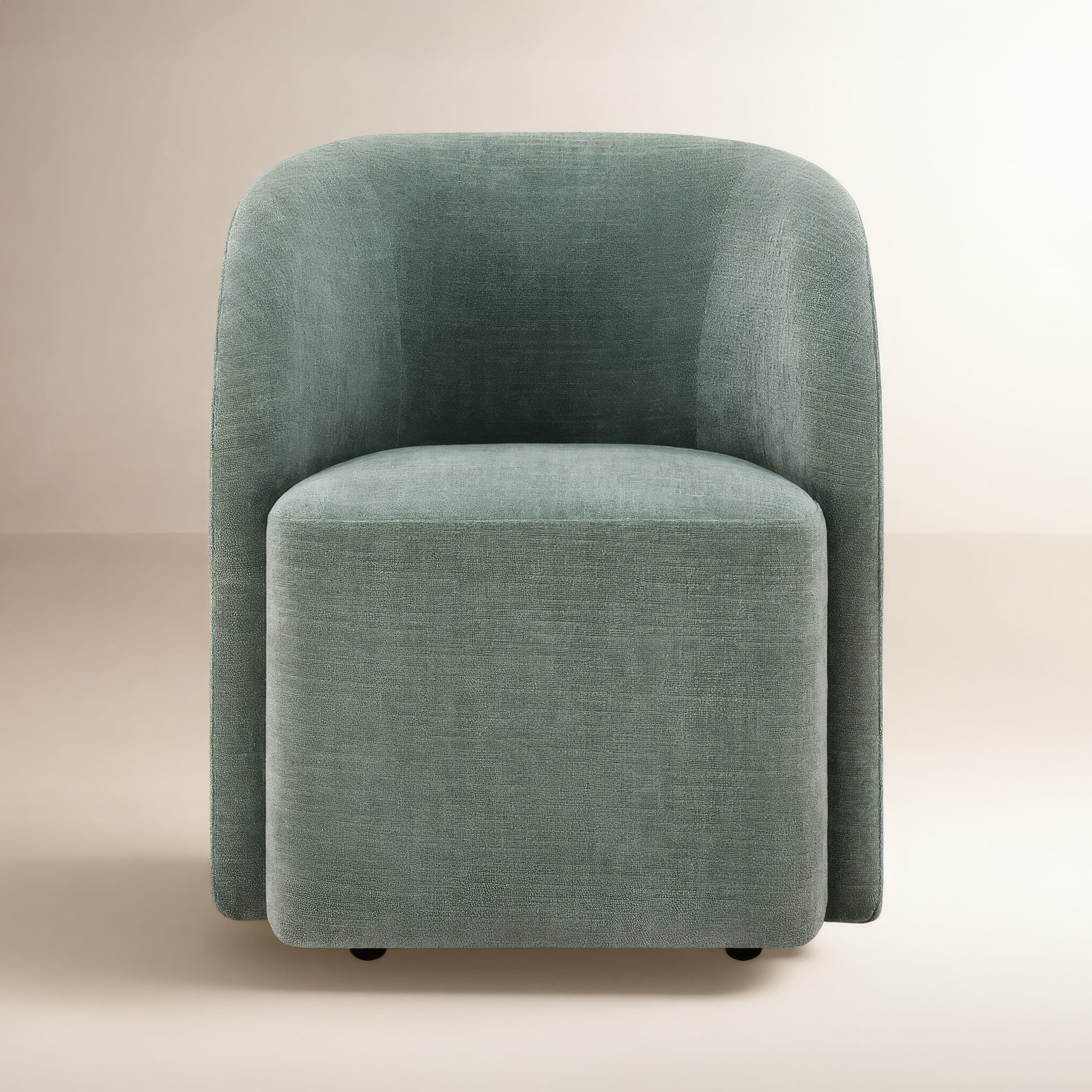 Frankie Caster Dining Chair, Tweed Selene Seafoam 