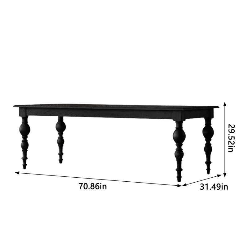 Tamijo Ash Solid Wood Dining Table, 31.49" W x 70.86" L