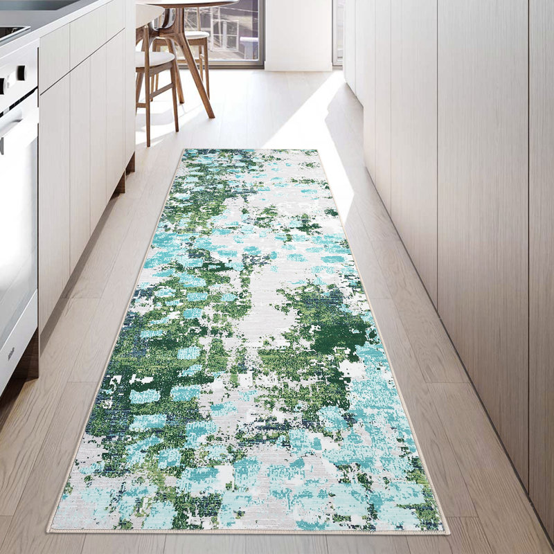 Zavin Washable Abstract Indoor Rug, Runner 2' x 6'