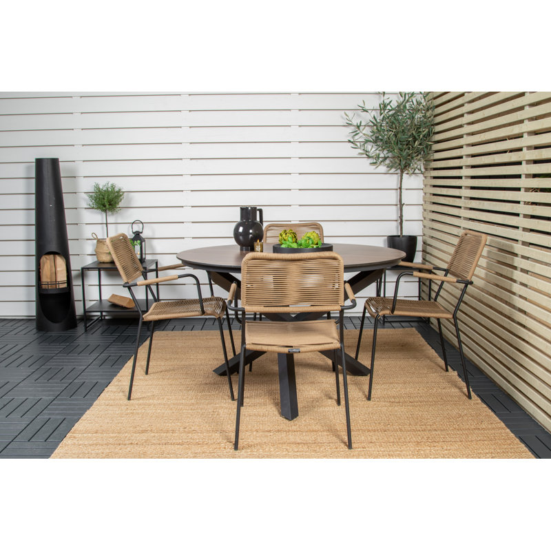Jayce 4 - Person Dining Set, Brown