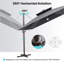  Parasol de patio en porte-à-faux 11 pi x 11 pi à DEL avec base en contrepoids-1904856227