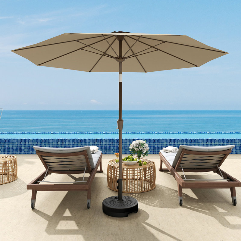 Parasol de patio 9 pi avec base, Beige