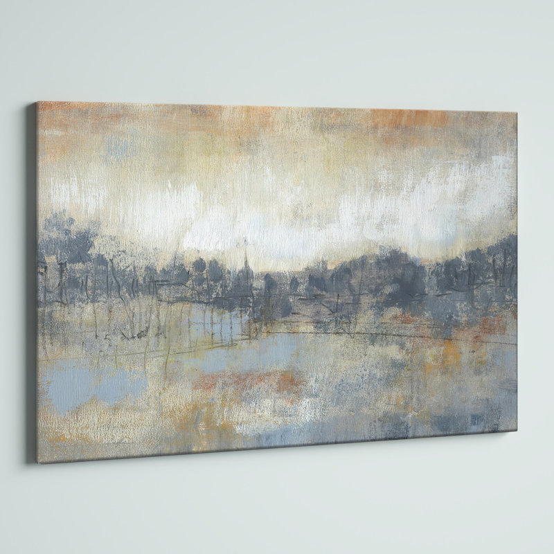 " Cool Grey Horizon I " Color Photography Painting, 32" H x 48" W