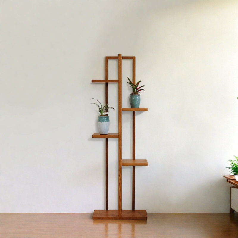 Teak Wood Shelf with Smooth Finish and Curved Edge