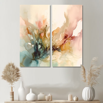 Impressions florales délicates II - art mural traditionnel