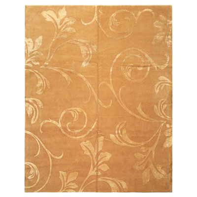 Tapis transitionnel tibétain doré de qualité supérieure 8 x 10