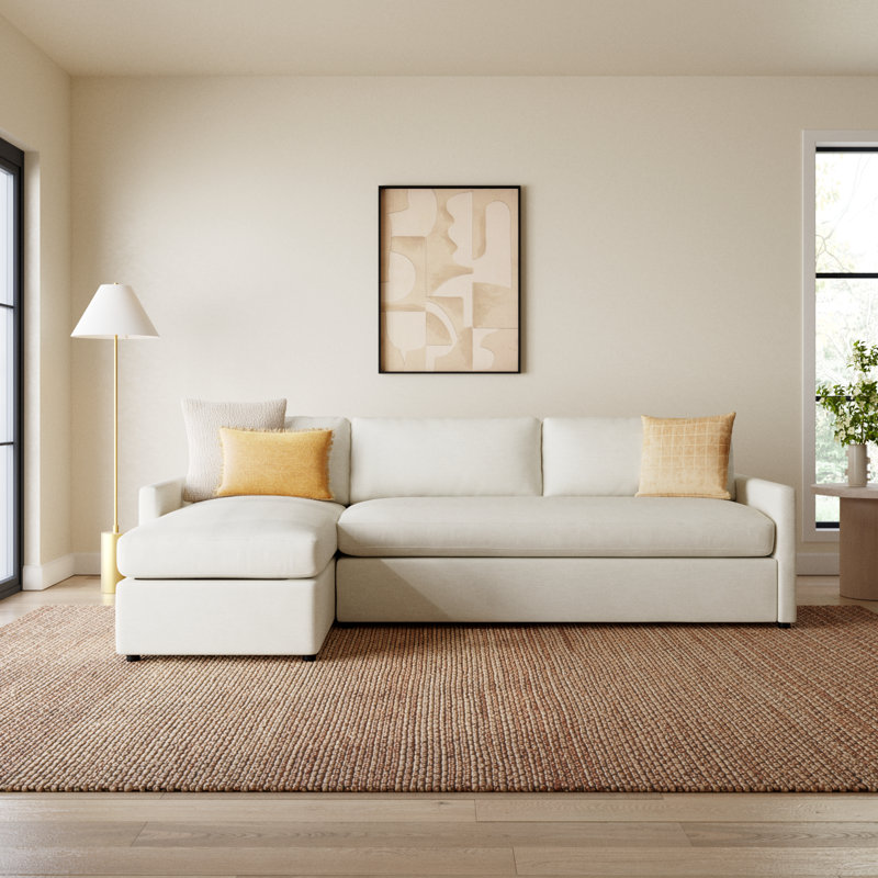 Damari 2-Piece Upholstered Sectional, Nomad Snow Crypton® Chenille, Left Hand Facing