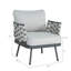 Ensemble de 2 fauteuils club en acier Mariano, gris-740762443-740762484