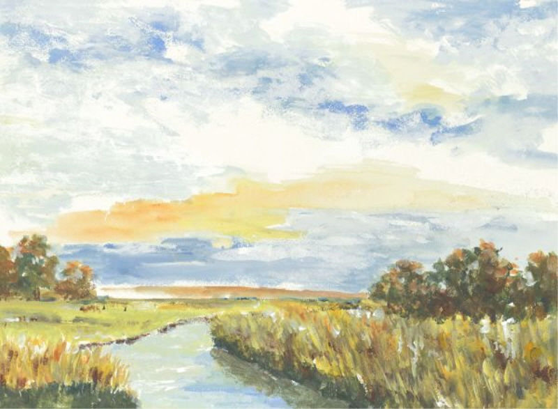 Along The River Print by Sara Brown, 36" H x 49" W, Outdoor