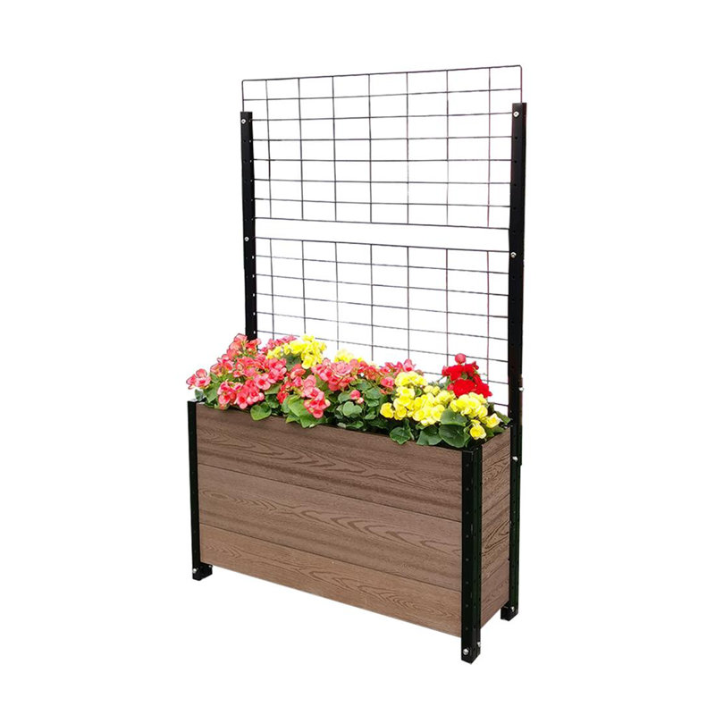 Vertical Garden with Trellis, Brown/Black, 57" H x 36" W x 12" D