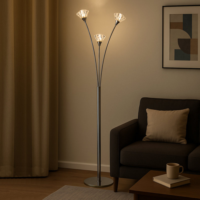 Sluss 170cm Tree Floor Lamp, Polished Chrome