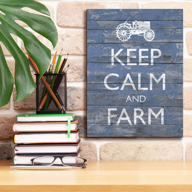 Toile épique Graffiti «Keep Calm & Farm 1» par Alonzo Saunders, art mural 12 po x 16 po, H 16 po x l 12 po