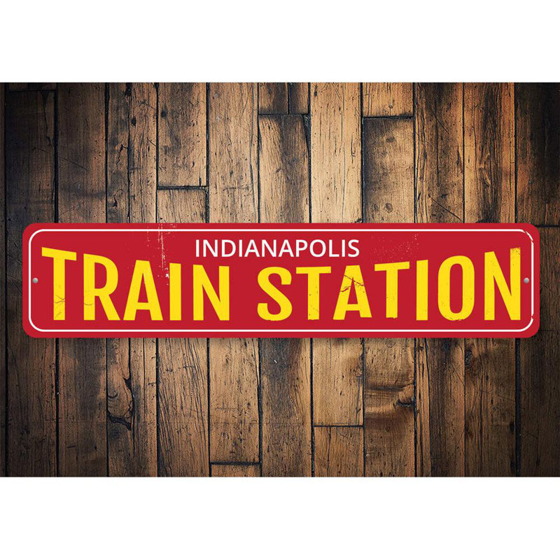 Plaque en aluminium Tran Station City, H 4 po x l 18 po x P 0,04 po, Oui