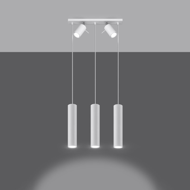 5 - Light Stainless Steel Pendant, White