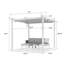 Mauve 10 pi x 10 pi Pergola escamotable d'extérieur blanc en aluminium robuste avec double abat-jour en métal pour patio-80772897