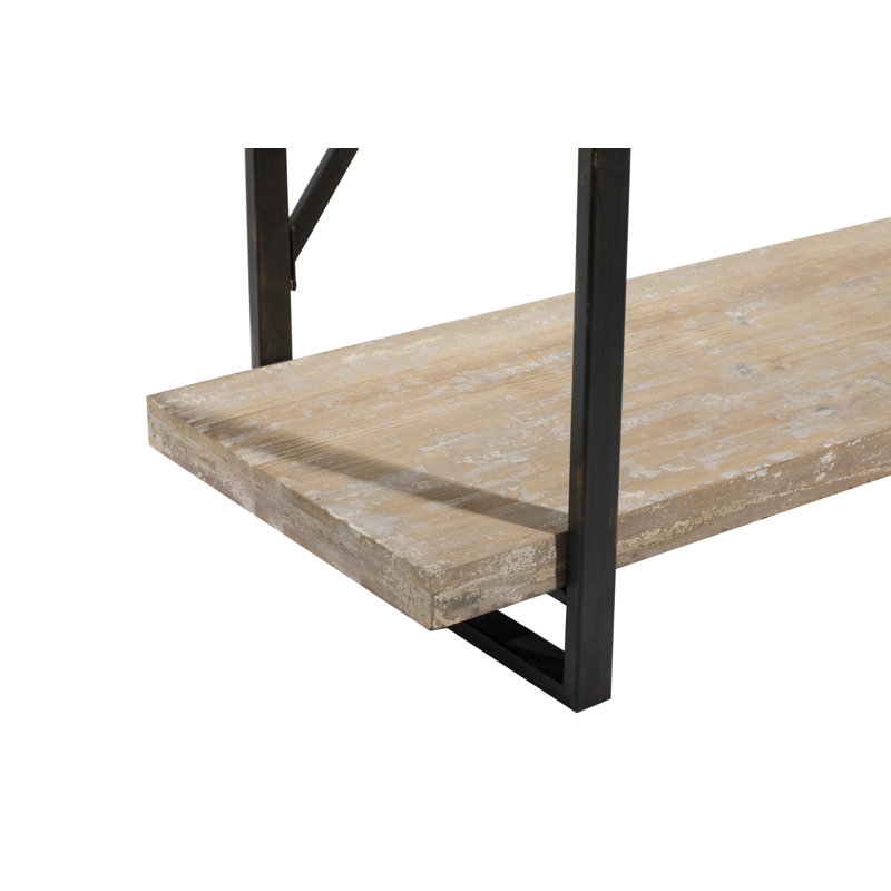 Étagère de rangement à 4 tablettes en bois brun, 47 po x 14 po x 67 po