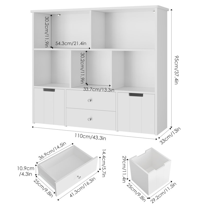Botnen 37.4'' H X 43.3'' W Furniture Cube Bookcase, White