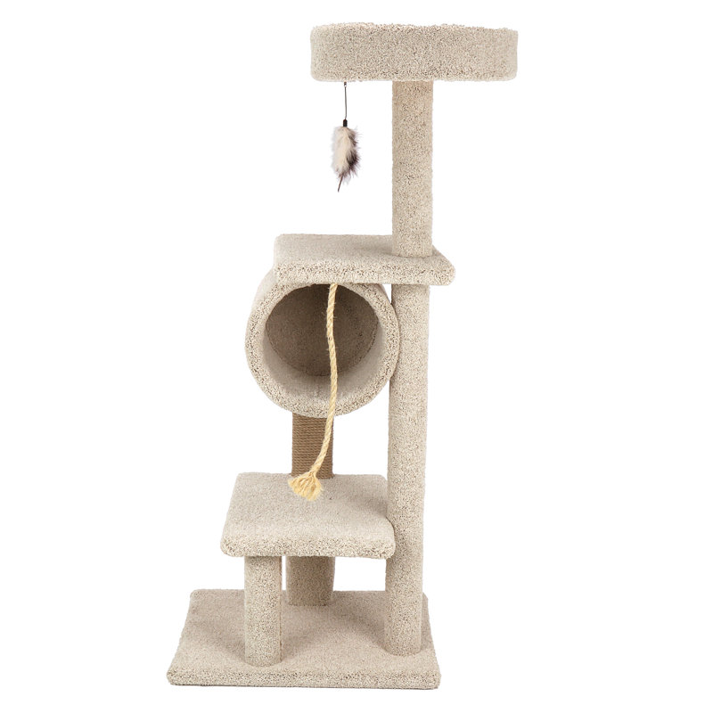 58'' H Kitty-Quick Cat Tree, Beige