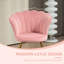 HOMCOM Modern Accent Chair Velvet Tufted Tub Armchair Lotus Backrest Grey-105501691