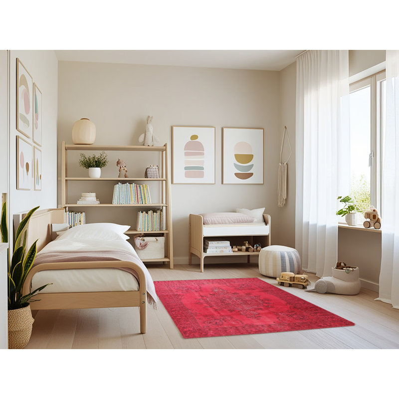 Tapis à motif oriental rose, Rectangle 3 pi x 5 pi