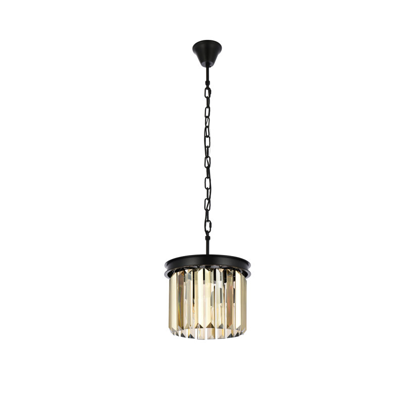 Yazmin 3 - Light Single Pendant, Smoky, Matte Black