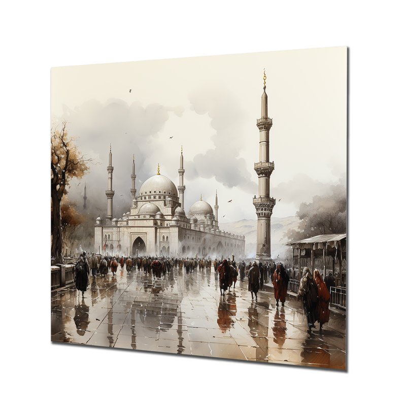 Art mural en métal «Mosquée du propane», H 16 po x l 16 po
