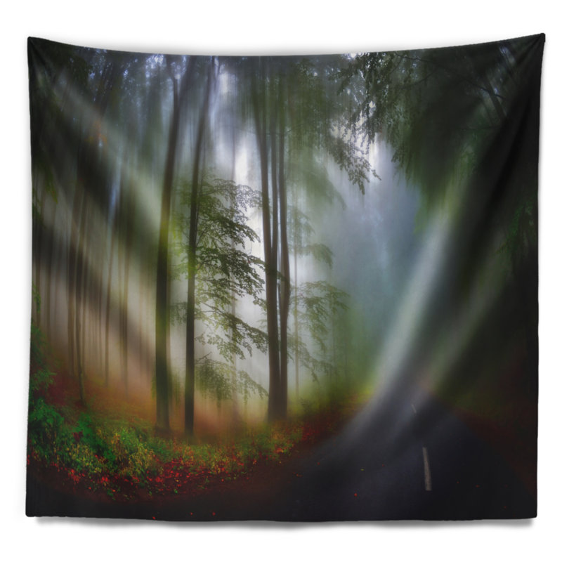 Paysage d’automne dans la tapisserie de forêt, H 50 po x l 60 po