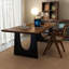 Bureau rectangulaire en bois massif brun noisette-1585359933