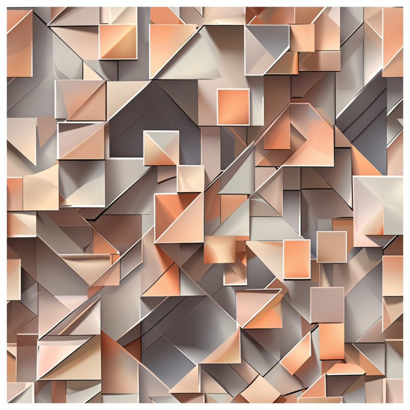 Couvertures abstraites à formes géométriques, 50in W x 60in H