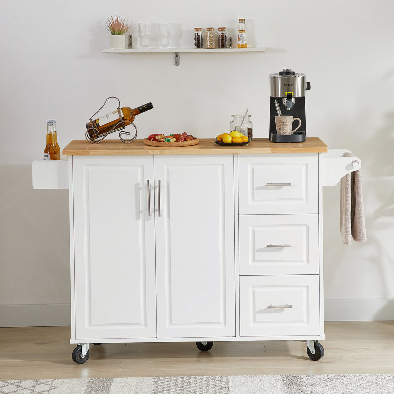 Kitchen Island With Drop Leaf Countertop, Rolling Kitchen Island Cart , Barn Door Kitchen Island Table With Storage Cabinet And Tower Rack, Island Table On Wheels For Kitchen