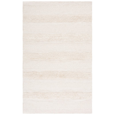 Tapis ivoire / beige en laine tissé à la main Sandisfield