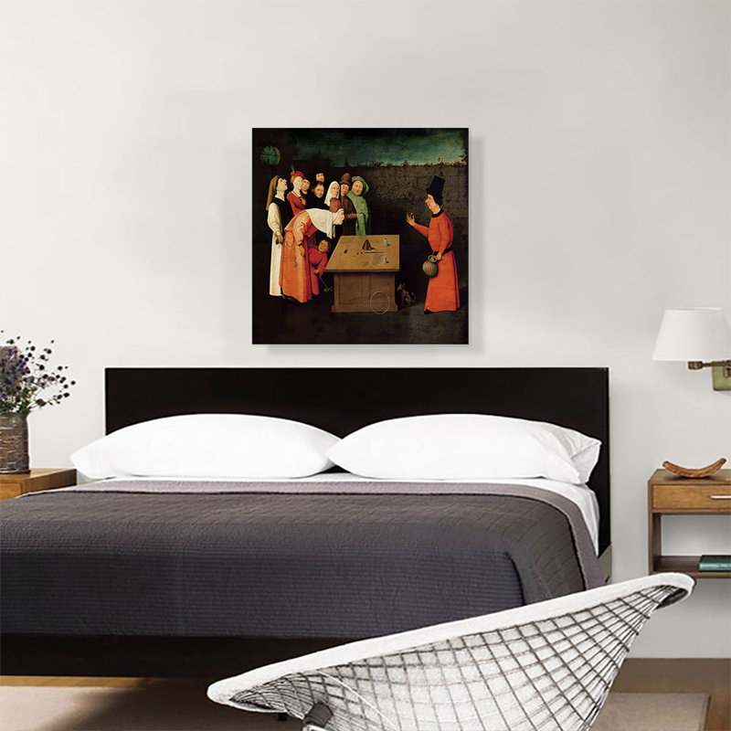 «The Conjurer 1502» par Hieronyme Bosch - reproduction d'art sur toile tendue, H 26 po x l 26 po x P 0,75 po