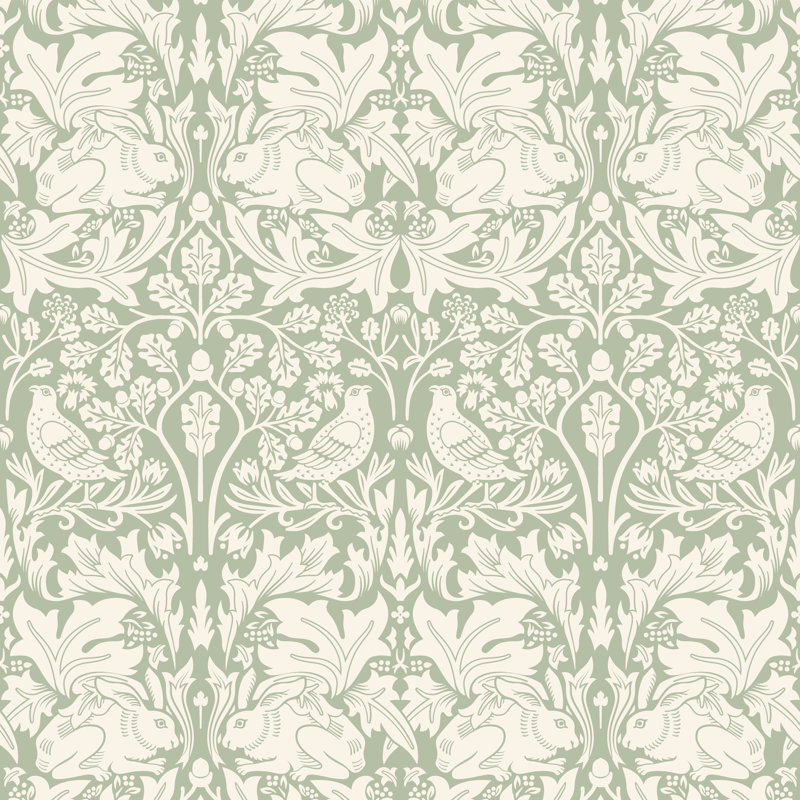 Padstow 10m x 50cm Matte Wallpaper Roll, Sage Green