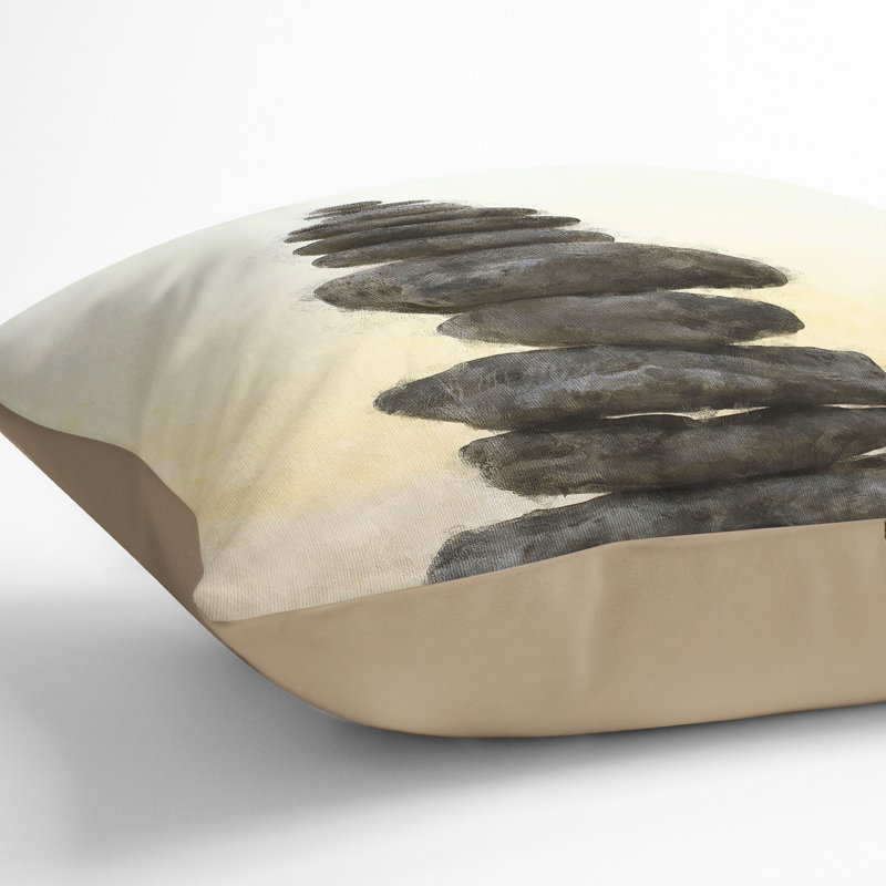 Square Cushion, Stone, 40cm H x 40cm W x 15cm D