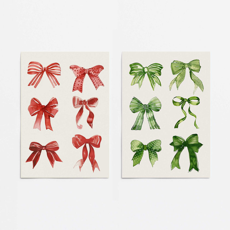 «Merry Little Bows», ensemble de 2 reproductions d'art