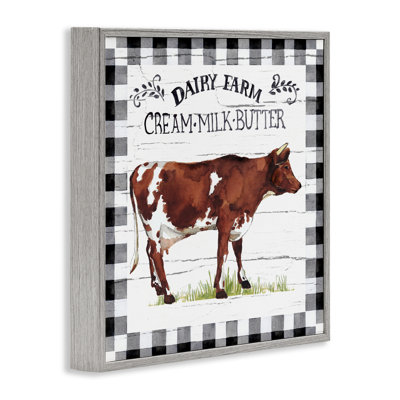 Rustic Spring Cow Framed Giclee Art by Elena Vladykina