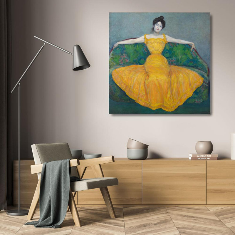chinese dress ladies overstockArt Lady in Yellow Dress by Max Kurzweil with Opulent Frame :  Amazon.com.au: Home main image 1