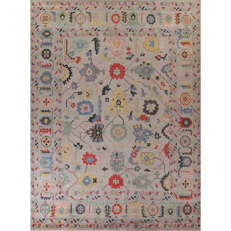 All-Over Large Floral Oushak Oriental Rug 12x15