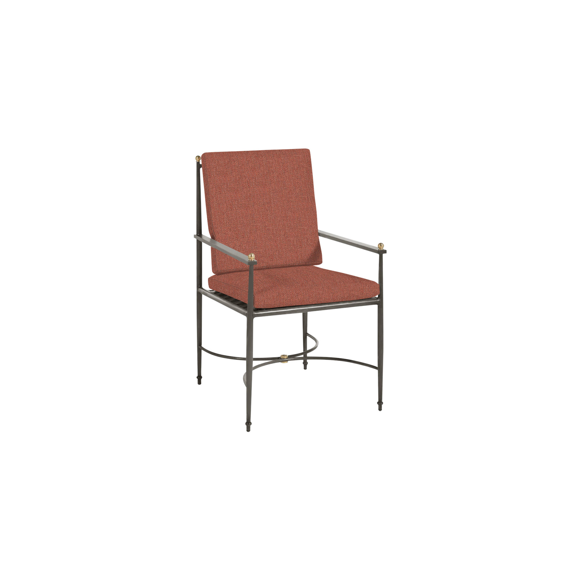Roma Wrought Aluminum Outdoor Arm Chair, Perigold Play Adobe, No Welt